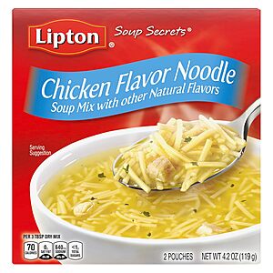 4.2-Oz Lipton Soup Secrets Chicken Noodle Instant Soup Mix $1.08 w/ S&S + Free Shipping w/ Prime or on $35+