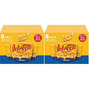 16-Count 2.39-Oz Velveeta Shells & Cheese Single-Serve Cups $8.52 w/ S&S + Free Shipping w/ Prime or on $35+