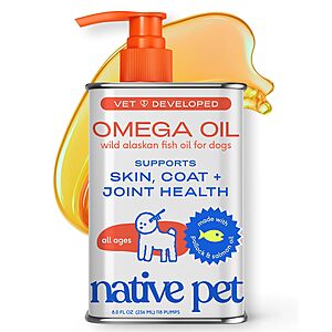 8-Oz Native Pet Omega Oil Liquid Supplement $8.49 w/ S&S + Free Shipping w/ Prime or on $35+