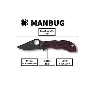 Spyderco Manbug Sprint Run Folding Pocket Knife with 1.9" Micro-Melt PD#1 Steel Blade ($63.39 from Amazon MP Seller Onkata w/ Free Ship)