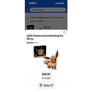 YMMV LEGO Pok&eacute;mon Eevee Building Set, 587 pc. $28.97
