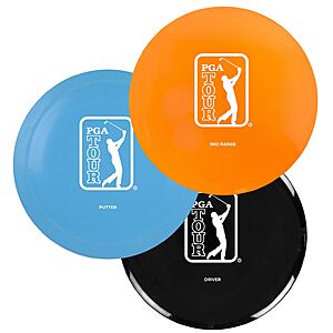 PGA Tour Disc Golf: 3-Piece Starter Set $3.99 or Driver, Putter, or Mid Range Disc $2.99 + Free Shipping on $50+