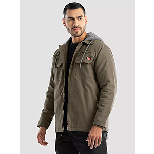 Wrangler Men's Hooded Workwear Quilted Lined Shirt Jacket (M-XXL, Various Colors) $29.98 & More + Free Shipping
