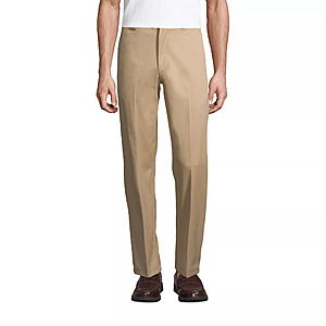 Lands' End: Extra 70% Off Sale Styles: Men's Plain Front Wrinkle Resistant Chino Pants (Khaki) $11.09 & More + Free Shipping on $50+