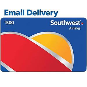 Starts 5/1: Sam's Club Members: $500 Southwest Airlines Gift Card (Email Delivery) $450 (Plus Early Access 4/30, 9pm ET)
