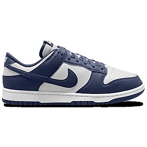 Nike Men's Dunk Low Retro Shoes (8-10, White/Midnight Navy/White) $59.99 + Free Shipping