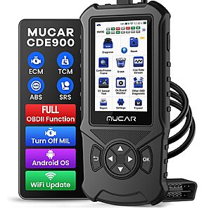 Prime Members: MUCAR CDE900 OBD2 Diagnostic Scanner w/ ABS, SRS, Transmission & Engine Diagnostics, FCA AutoAuth & 4" Touchscreen $49.95 + Free Shipping