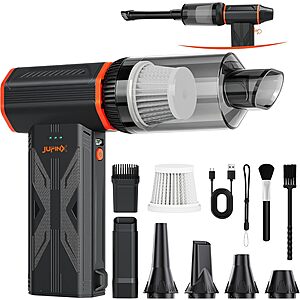 JUFINX F32MAX Compressed Air Duster-150,000RPM Super Power Electric Air Duster and Vacuum Cleaner & Bag Vacuum Sealer 3-in-1，for PC Keyboard Cleaning, Car Interior Cleaning.