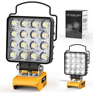 Ecarke LED Work Light Compatible with DeWALT 20V Batteries, 112W 11200LM Cordless Flood Light with Low Voltage Protection, 20V Tools Flood Light for Job Site, Construction Camping(Tool Only)
