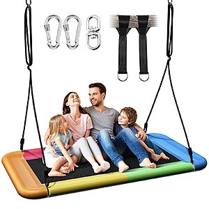 60" x 32" Everyfun Waterproof Rectangle Platform Tree Swing w/ Adjustable Straps (Various) $41.99 + Free Shipping