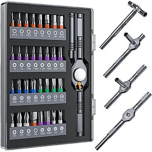 32-Piece Wesdut Magnetic Ratcheting Screwdriver Set w/ 5-in-1 Convertible T-Handle & S2 Steel Bits $13.19 + Free Shipping w/ Prime or on $35+