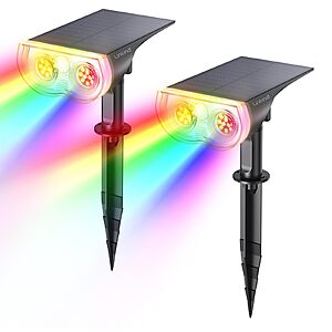 2-Count Linkind Starray RGB Solar LED Landscape Spotlights (9 Color Modes, Dusk-to-Dawn) $14.99 ($7.50 each) + Free Shipping w/ Prime or on $35+