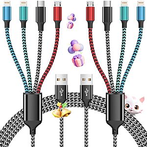 2-Count 5' Firsting 4-in-1 Multi Charging Cables (USB-A to USB-C, Lightning & Micro USB) $5.49 ($2.75 each) + Free Shipping w/ Prime or on $35+