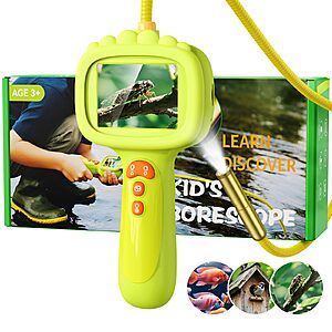 Ashfly Kids' STEM Borescope Camera w/ 2.4" Screen, LED Lights & Semi-Rigid Cable (Green) $13.99 + Free Shipping w/ Prime or on $35+