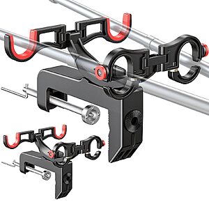 2-Count Eyoyofishcam Clamp-On Dual 360&deg; Adjustable Fishing Rod Holders for Boat/Kayak/Canoe/Pontoon/Dock $17.99 ($9 each) + Free Shipping w/ Prime or on $35+