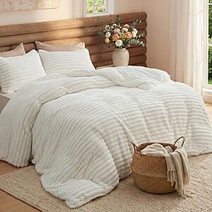 Prime Members: 3-Piece Bedsure GentleSoft Fluffy Comforter Set (Queen, Cream White) $23.99 & More + Free Shipping