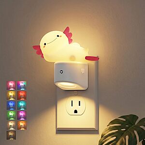 JandCase 3D RGB Color-Changing Plug-In Night Light (Axolotl, Duck, or Mushroom) $7.99 or 2 for $12.99 ($6.50 each) + Free Shipping w/ Prime or on $35+