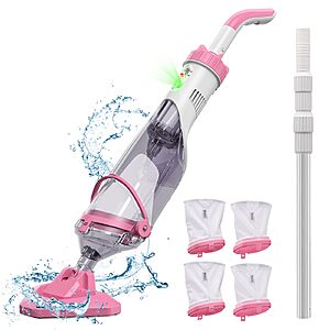 Prime Members: Enhulk PC10 Pro Cordless Rechargeable Pool Vacuum w/ 7.3' Telescopic Pole & 4 Filter Bags (Pink) $89.99 + Free Shipping