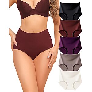 5-Pairs Oegho Women's High-Waisted Seamless No-Show Briefs (S-XXL, Various) from $4.99 + Free Shipping w/ Prime or on $35+