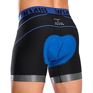 5" Bikewa Men's 4D Padded Cycling Underwear w/ Anti-Slip Leg Grips (S-3XL, Various Colors) $12.99 + Free Shipping w/ Prime or on $35+