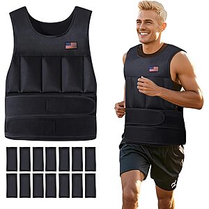 [Prime] 2&ndash;20-Lb Wolliwa Men's & Women's Adjustable Weighted Vest w/ 14 Removable Sandbags $15.99 + Free Shipping