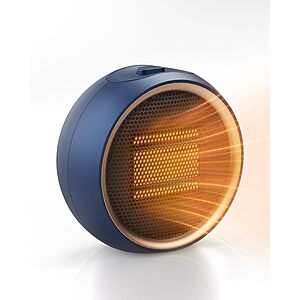 6.1" TUNISE Mini PTC Ceramic Space Heater w/ Tip-Over & Overheat Protection (Blue or Black) $9.99 + Free Shipping w/ Prime or on $35+