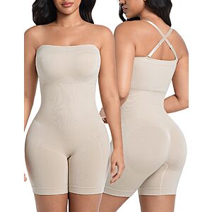 SIMIYA Women's Tummy Control Shapewear Bodysuit w/ Built-In Bra & Adjustable/Removable Straps (S&ndash;XXL, Nude or Black) $9.99 + Free Shipping w/ Prime or on $35+