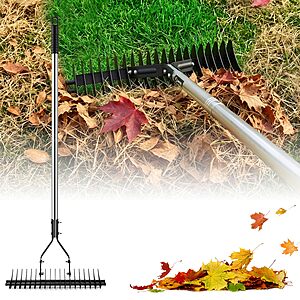 [Prime] 15" Saker Heavy-Duty Thatch Rake w/ 19 Dual-Sided Steel Tines & 71" Adjustable Handle $10.99 + Free Shipping