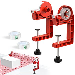 MONMEE Wrapping Paper Holder w/ One-Hand Tape Cutters & 2 Tape Rolls (Various Colors) $14.99 & More + Free Shipping w/ Prime or on $35+