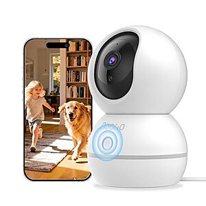 Noorio CS201 2K 360&deg; Indoor Security Camera w/ Smart Motion Tracking, Night Vision & 2-Way Audio $7.99 + Free Shipping w/ Prime or on $35+