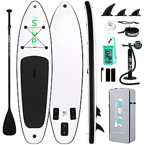 10'6" x 33" FunWater Inflatable Stand-Up Paddle Board w/ Paddle, Pump, Backpack & Accessories (Select Colors) $79.99 & More + Free Shipping