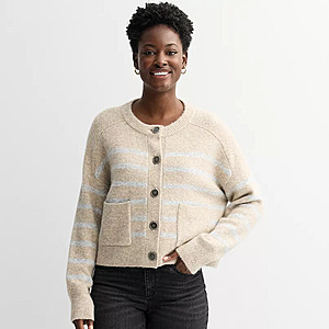 Sonoma Goods For Life Women's Boxy Button Front Cardigan (Various Colors) $5.39 + Free Store Pickup at Kohl's + Free S&H on $49+