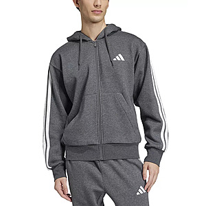 adidas Men's Regular-Fit 3-Stripes Full-Zip Fleece Hoodie (Dark Gray/White) $19.46 + Free Pickup at Macys or Free Shipping on $39+
