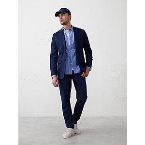 Banana Republic Factory: Men's Athletic Travel Jean $14.98, Women's Cozy Ribbed Knit Midi Dress $12.98, More + Free Shipping on $50+