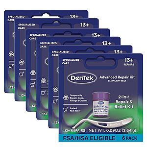 6-Pack DenTek Temparin Max Dental Repair Kit $11.48 ($1.91 Each) w/ S&S + Free Shipping w/ Prime or on $35+