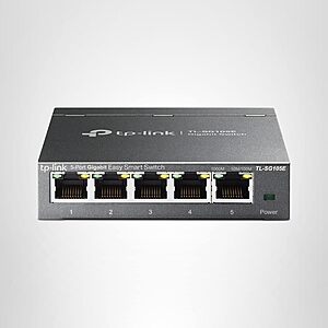 TP-Link 5-Port Gigabit Ethernet Easy Smart Switch| Plug and Play | Desktop | Sturdy Metal w/Shielded Ports | Limited Lifetime Replacement (TL-SG105E), Black…