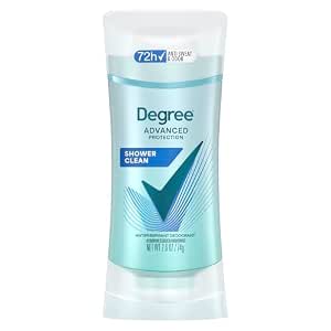 Degree Advanced Protection Antiperspirant Deodorant Shower Clean for 72-Hour Sweat & Odor Control for Women, with Body Heat Activated Technology, 2.6 oz