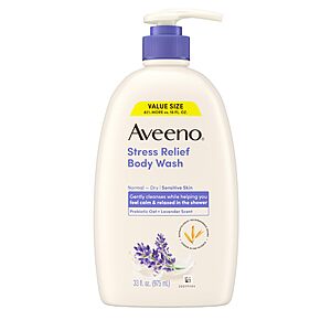 33-Ounce Aveeno Stress Relief Body Wash w/ Prebiotic Oat (Lavender) $7.78 w/ S&S + Free Shipping w/ Prime or on $35+