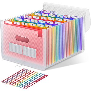 26-Pocket ThinkTex Accordion Expanding File Folder Organizer w/ A-Z Tabs (Various Colors) $11.89 + Free Shipping w/ Prime or on $35+