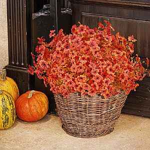14Bundles Artificial Fall Flowers for Outdoors Decor,UV-Resistant Faux Mums $12.99