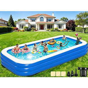 Extra Large Inflatable Swimming Pool for Adults - 180'' x 76'' x 22'' Extra Large Blow-Up Pool Oversized Thickened Family with Pump, 15FT $99 $99.99