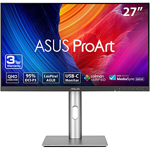 27" ASUS ProArt Display PA278CFRV 1440p 100Hz Professional Monitor $199 + Free Shipping