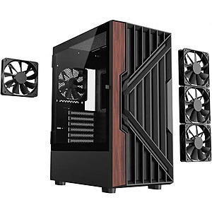 DIYPC DIY-G18-WD ATX Walnut Mid Tower Computer Case w/ 4 x 120mm PWM Fans (Black) $55.90 + Free Shipping