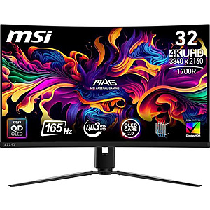 32" MSI 3840x2160 4K UHD 165Hz QD-OLED Curved Gaming Monitor $579.99 or less + Free Shipping