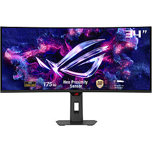 34" ASUS ROG Strix 1440p 175Hz OLED Curved Ultrawide Gaming Monitor + Free Mouse or Mousepad $649 + Free S&H