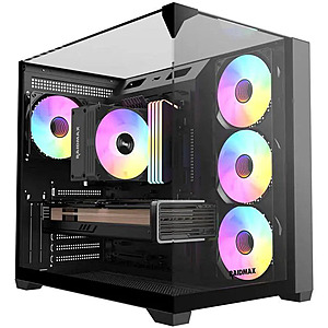 Raidmax I620 Tri-Glasses Panoramic ATX Mid Tower Dual-Chamber PC Case w/ w/ 4x 120mm ARGB Fans (Black) $69.99 + Free Shipping