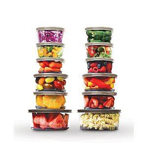 24-Piece Art & Cook Glass Food Storage Container Set (Taupe or Light Blue) $24.99 + Free Store Pickup at Macy's