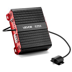 VEVOR Monoblock Car Amplifier, 2000W RMS MAX, 1/2/4 Ohm Stable, with Remote Subwoofer Level Control $83.9