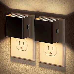 2-Pack JandCase Adjustable LED Plug-In Night Lights w/ Light Sensor: 3000K Square or Arc $5.99 & More + Free Shipping w/ Prime or on $35+