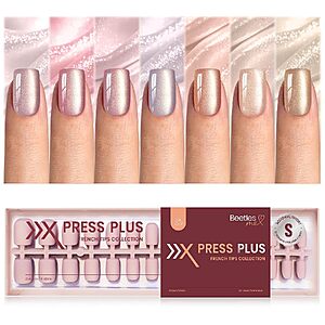Beetles X Press 224-Piece 7-Color Short Square Cat Eye Press-On Nails (Nude) $6.64 w/ S&S + Free Shipping w/ Prime or on $35+